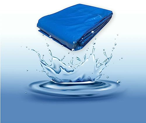 Strapazierfähige blaue Teichfolie, 4 x 4 m, flexibel, leicht und tragbar, undurchlässige Folie für verstärkte Landschaftsgestaltung, ideal für Pool und Teich