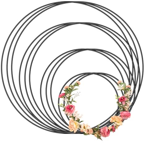 GETRICH 12Pcs Metallringe zum Basteln,Metallring Schwarz 20cm/15cm/10cm/5cm