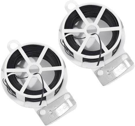 FangBoJie 2 Roll Gartendraht mit Cutter, 100M Pflanzendraht Bindedraht, Blumendraht, Draht Garten Pflanzdraht Ummantelt, Blumendraht für Die Gartenarbeit Kletterpflanzen, Sträucher (Schwarz)