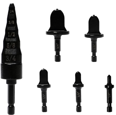 Sxutop 6 Stück Rohr-Expander-Set Kupferrohr-Bördelwerkzeug | Rohraufweiter 5 in 1,Kupferrohr Expander,Tragbares,HVAC Swage Tool,für Kupferrohr Expander Anwendung,1/4 3/8 1/2 5/8 3/4