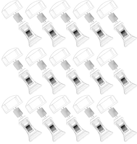 SHOWERORO 14 Stück Teiliges Transparente Kunststoff-preisschild-clips Drehbare Werbehalter für Regal und Kleidung Abriebfest Langlebig Einfach zu Montieren für Pop-marketing im Einzelhandel