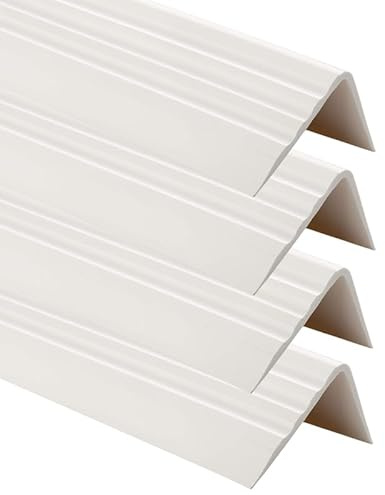 Lot de 4 Nez de marche en PVC autoadhésif antidérapant 50x40mm 110cm Blanc | Protection de bord de marche autocollante, profilé d'angle antidérapant d'escalier, bande de bordure, pose sans perçage
