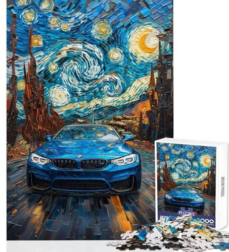 1000-teiliges Puzzle für Erwachsene BMW M Sternennacht Denkspiel Lernspielzeug DIY Einzigartiges Geburtstagsgeschenk (26x38cm)