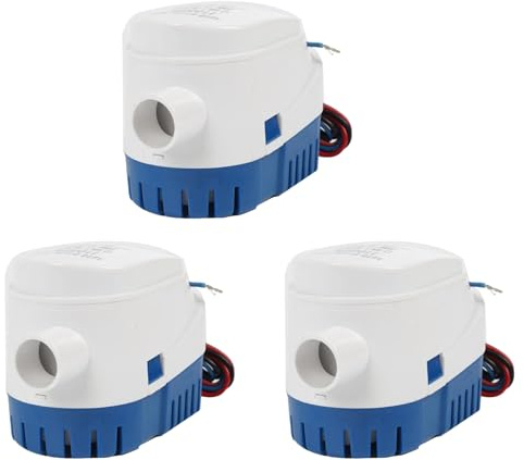 HWIREUIGT 3X Bomba de Achique de 12V 1100GPH Bomba Automática de Agua Marina para Bomba Sumergible para, Hidroavión, Casa Flotante