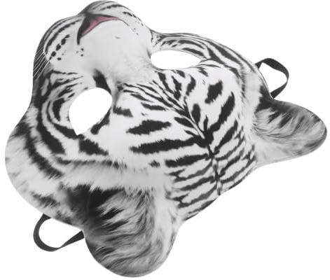 TOPBATHY Realistische Tiger Halbgesichtsmaske aus Eva mit Elastischem Band Atmungsaktiv und Leicht für Faschings und Kostümpartys