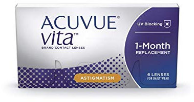 ACUVUE Kontaktlinsen Vita for Astigmatism Monatslinsen weich, 6 Stück / BC 8.6 mm / DIA 14.5 / CYL -0.75 / Achse 70 / -4.75 Dioptrien