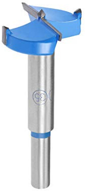 sourcing map Brocas Forstner para Madera, Diámetro 35mm, Madera Hole Saw Taladro para Herramientas de Madera, Acero al Tungsteno Titanium Recubierto, Corte Agujero en Carpintería, Azul y Gris