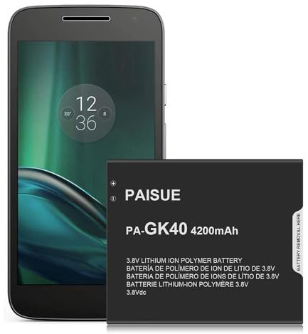 Battery for Motorola GK40, 4200mAh High Capacity Replacement Battery for Moto G4 Play XT1607, Moto G5 XT1601, Moto E3, Moto E4, Moto E5 Play,Moto E5 Go,Moto E5 Cruise