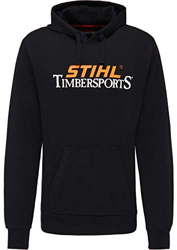 Stihl Felpa con Cappuccio Hoodie TIMBERSPORTS, Colore Nero, 100% Cotone (L)