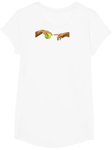 Tennis Michelangelo Tennisball Hand Tennisspieler Lustig T-Shirt
