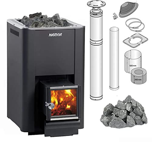 Harvia Set Saunaofen 20 SL Inkl. Steine Und Schornsteinsystem
