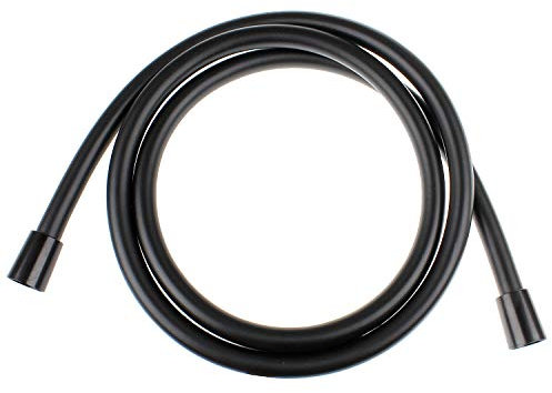 Sanixa JL1117LM Qualitäts Duschschlauch PVC schwarz 150 cm Brauseschlauch für Handbrause Duschbrause Standart Anschluss Gewinde für Badewanne (Schwarz)