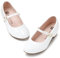 MIXIN Girls Children White Low Heeled Dress Shoes Mary Jane for Kids Toddler Size 12