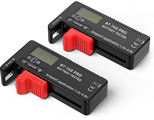 Comprobador de batería digital LCD universal (modelo: BT - 168 PRO), comprobador de voltaje para pilas AA AAA C D 18650 9V 3.7V 1.5V botón