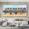 Blanriguelo Bilder auf Leinwand Poster Frauen am Strand Cartoon Drucke Wandkunst Gemälde Wohnzimmer Küche Wohnkultur 60x120cm (60x120cm) Rahmenlos