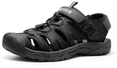 NORTIV 8 Sandalias Deportivas Verano para Senderismo Antideslizante para Hombre Zapatos Trekking para Playa Verano Piscina,Size 43,Negro,SNAS222M
