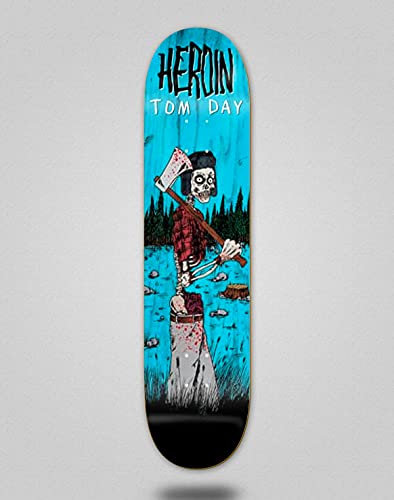 Heroin Monopatin Skateboard Deck Tom Day Blue 8.75