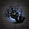 Smotly Vinyl Wanduhr Mit Schmetterling Orchidee Design - Lebendige Topfpflanze Nie Verblassen - Home Decoration Geschenk (Mit Licht)