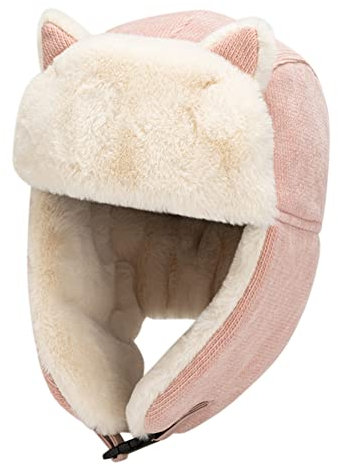 BYNYXI Fliegermütze Herren Damen Wintermütze mit Ohrenklappen Ushanka Damen Fliegermütze Trappermütze Warme Schneedichte Fliegermütze Baumwollhut Ohren Kappe Unisex Warme Winddichter Fellmütze