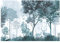 WallArena - Vlies Fototapete Wald Hirsch Tiere Landschaft Bäume 368x254 cm - Fototapeten - Tapeten - für Wohnzimmer Schlafzimmer - Vliestapete Wandtapete Tapete 3D Effekt- inkl. Kleister