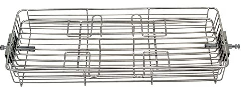 Panier de Cuisson Tourne Broche d'acier Inoxydable, Grille Poisson Barbecue, Panier de Cuisson Plat pour Viande Poisson Fruits et Légumes Pain, pour Barbecue et Four (26,6x12,1x4,7cm)
