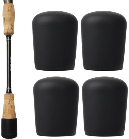 Dovesun Angelrute Hintern Kissen Sitzkissen für Angelruten Schutz für Angelruten Angelrute Butt Cap End Angelrutenhalter Klein (31mm/1.22in) Schwarz 4Stück