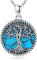Odinstone Collier Arbre de Vie Argent Sterling 925 Pendentif Arbre Turquoise Famille Bijoux pour Femme Cadeaux pour Maman Filles Bijoux Mères