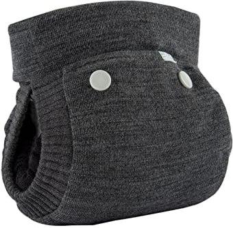 Popolini EasyFree Wool Anthrazit Melange All-in-3+ System Windel, Einlage und Bauchband (M (~5-10 kg))