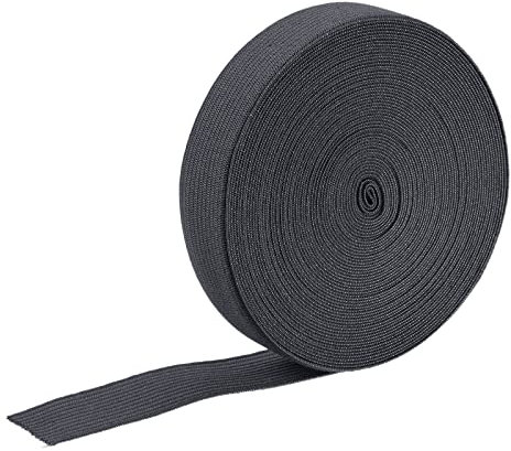 sourcing map Gummibänder zum Nähen, 20mm Breit Elastisches Gummiband, 9m Lang Gummilitze Hosengummi Gummizug DIY Handwerk Stoffe, Einfassband zum Hosenbund, Grau