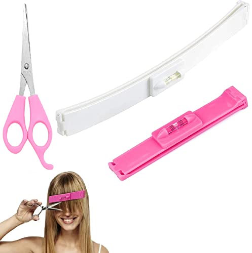 Haarschneide Hilfe Clips,Haarschneidewerkzeug Set,DIY Haarschnitt Klammern,Styling Ruler für Friseur,mit 1 Schere.für Selber Schneiden Leicht Gemacht Pony, DIY Haarschnitt Klammern Styling Ruler