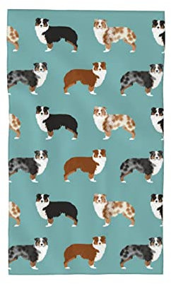 Lsjuee Australian Shepherds Handtücher Handtücher Küchentücher für Bad Badezimmer Fitnessstudio Kochen Backen Gesichtswaschlappen 27,5 x 16 Zoll