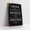 KAWAHONE Motivierende Wanddekoration – Grind Hustle Execution Zitate Positive Affirmations Poster, inspirierendes schwarz-weißes Kunstwerk für Wohnzimmer, moderne Heimdekoration
