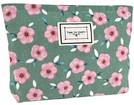 Fycyko Reise Kosmetiktasche Kulturtasche Portable Rose Florales Bedruckte Make-up-Tasche Schminktasche Reißverschlusstasche Kosmetiktasch Kulturbeutel Organizer für Damen und Mädchen - Kirschblüte