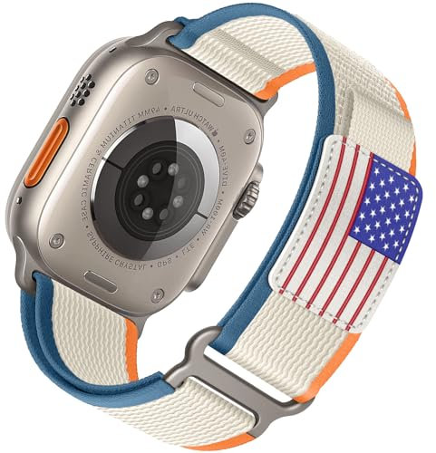 ALMNVO Trail Loop für Apple Watch Ultra-Band 49 mm 45 mm 44 mm 42 mm iWatch Ultra 2 für Damen und Herren robustes Sportarmband weiches Nylon-Armband für Apple Watch Bands SE Serie 9 8 7 6 5 4 3