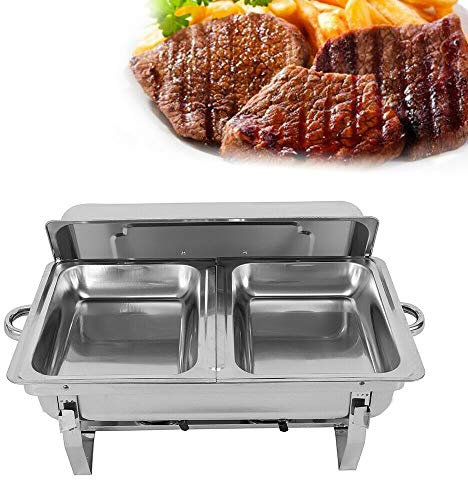 Stainless Steel Chafing Dish Set, Professional Banquet Catering Food Warmer Pan with Lid and Food Pan for Restaurant Catering Parties Weddings (7.5Liter)