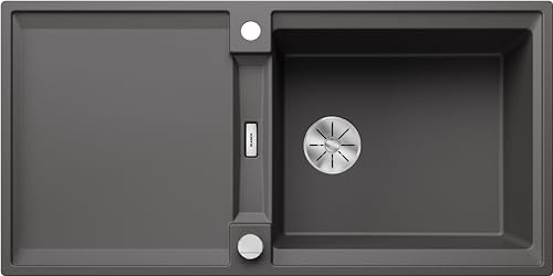 BLANCO ADIRA XL 6 S-F | Granitspüle aus SILGRANIT felsgrau | [99x49x21,2 cm] | für 60 cm breite Unterschränke | Reinigungsfreundlich | Einbauart: Flächenbündig | Großes Becken
