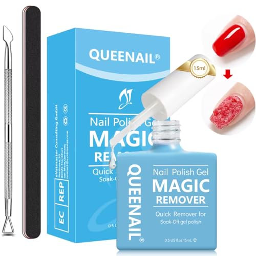 1 Stücke 15 ml Nagellackentferner, Gel Nail Polish Remover Für Nail Art Mit 2 Werkzeug zum Entfernen von Rüstungen, Einfach und Schnell Gel Nagellack Entfernung, Abziehen In 3-6 Minuten