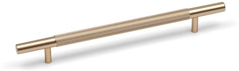 Gold Brass Knurled Bar Handle Pack of 10 x 160mm Fixing Champagne Rose Kitchen Cupboard Drawer Cabinet Furniture Wardrobe T-Bar Pulls