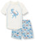 Playshoes Unisex Kinder UV-Schutz Bade-Set zweiteilig Schwimmshirt Badeshorts Badebekleidung, Dino Ecru, 110/116