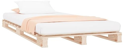 vidaXL Massivholzbett Bett Holzbett Bettgestell Bettrahmen Einzelbett Palettenbett Schlafzimmerbett Palettenmöbel 90x200cm Kiefernholz