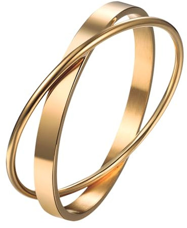JewelryWe Damen Armreif Unendlichkeitszeichen Armband: Gold Edelstahl Infinity Unendlichkeit Zeichen Kreuz Kreis Armspange Manschettenarmband Geschenk für Frau Freundin Mutter