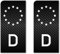 2x EU-Feld Kennzeichen Sticker Aufkleber Motorrad Nummernschild Carbon Schwarz Waschstrassenfest UV-Beständig