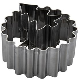 Zenker Ausstecher Linzer mit Tannenbaum – Hochwertiger Edelstahl, 2in1 Funktion für Terrassenplätzchen, Perfekt für Weihnachtsgebäck, Silber