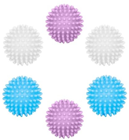 6 Pieces Tumble Dryer Balls, Silicone Laundry Balls Anti-Tangle Reusable Washing Machine Balls for Home Washing Machine Quick Drying