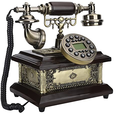 Antikes Vintage-Telefon aus Kunstharz, Klassisches Telefon für Heimtelefone, Retro-Schnurtelefone, Hotelschreibtische, Schlafzimmer, Wohnzimmer mit Schlafzimmernutzung