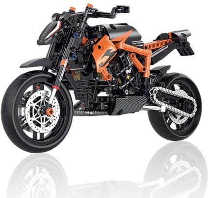 HIGH GODO Technik Motorrad Klemmbausteine, 579 Teile 1:8 1290R Modellbausatz Technic Motorcycle, Spielzeug Geschenk Erwachsene oder Jungen 6 7 8 9 10 11 12+ Jahre
