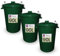 Neat. 90L Bin Coloured Large Plastic Bins, Heavy Duty Kitchen Bin with Metal Handle Dustbin with Lid For Easy Refusal Garden Bin Indoor Outdoor Rubbish Waste, Storage of Animal Feed, Dark Green-3Pack