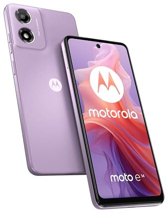 Motorola E14, 64 Go RAM 2 Go, écran 6,6, Batterie 5000 mAh, Version française, Chargeur + câble USB + Coque Inclus, Orchidée Purple