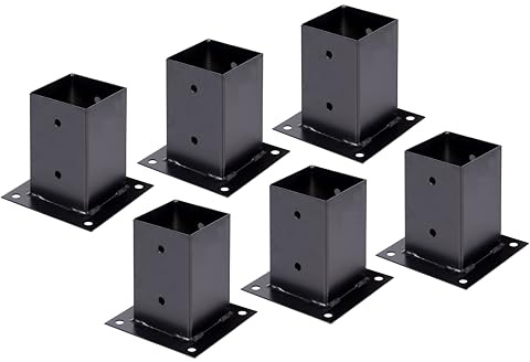 Alberts 825201 Aufschraubhülse - schwarz - kunststoffbeschichtet - 91 x 91 mm | 6er Set