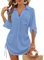 MINTLIMIT Womens Beach Cover Up Drawstring Swimsuit Cover Up Shirt Long Sleeve Bikini Beachwear Bathing Suit with Pocket 2025